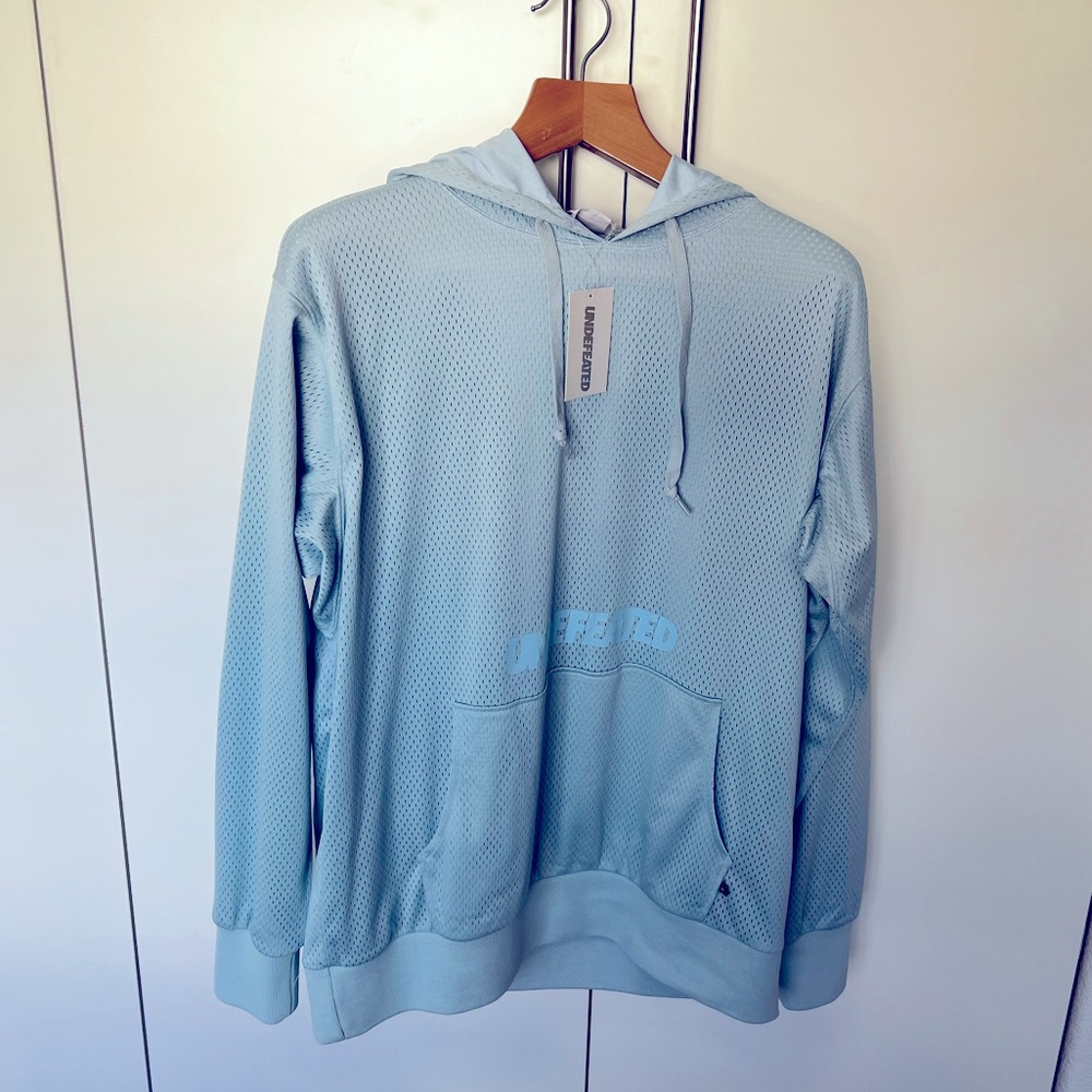 Undefeated Sky Blue Mesh Hoodie